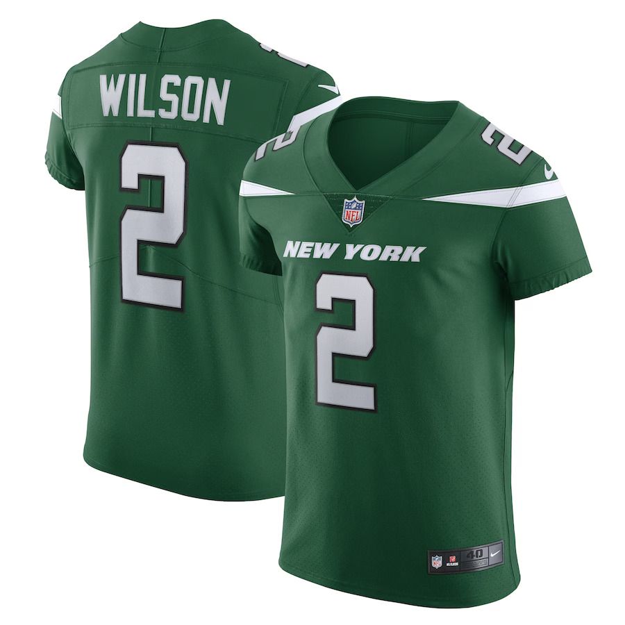 Men New York Jets 2 Zach Wilson Nike Gotham Green Vapor Elite NFL Jersey